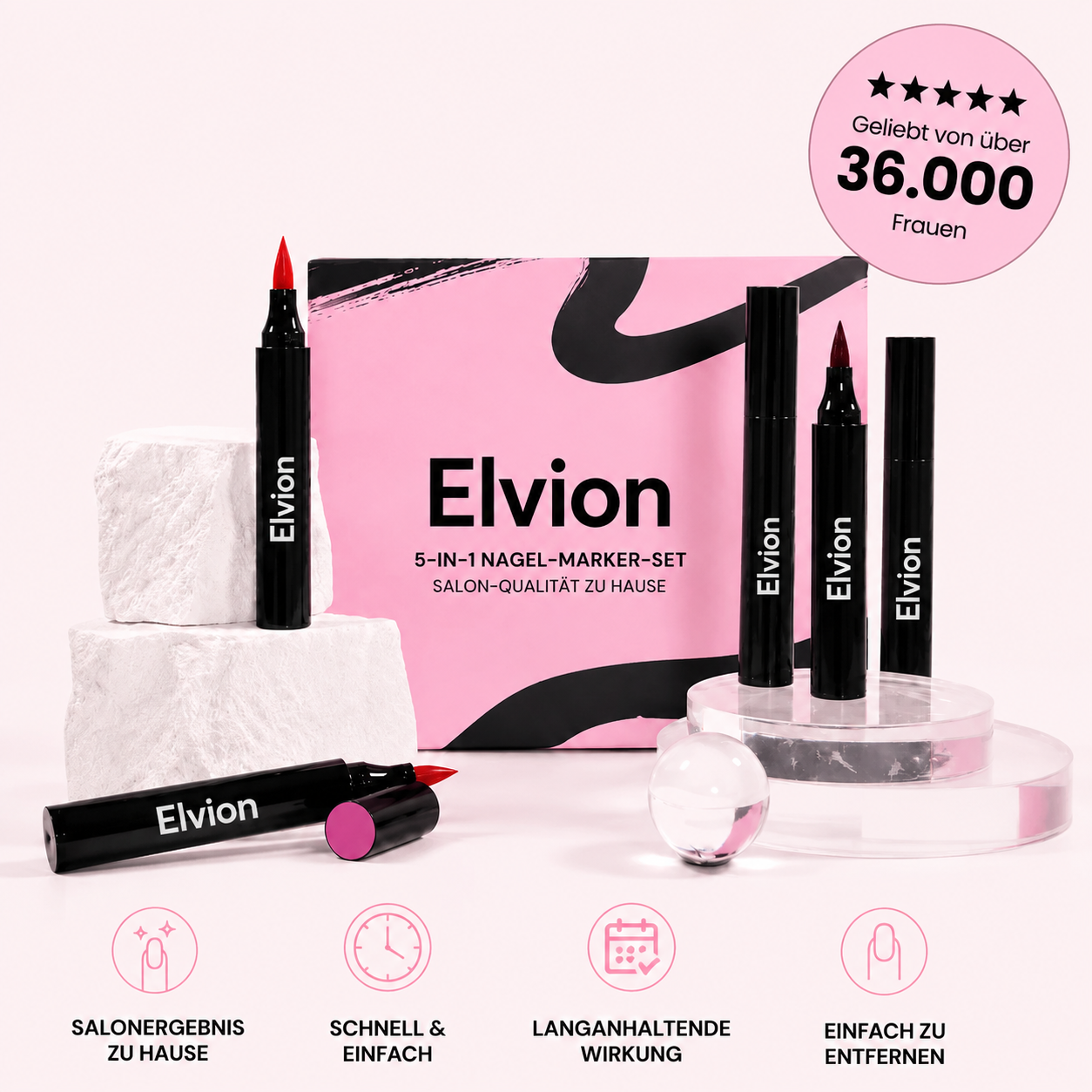 5 Nagellackstifte ohne UV-Lampe | Elvion