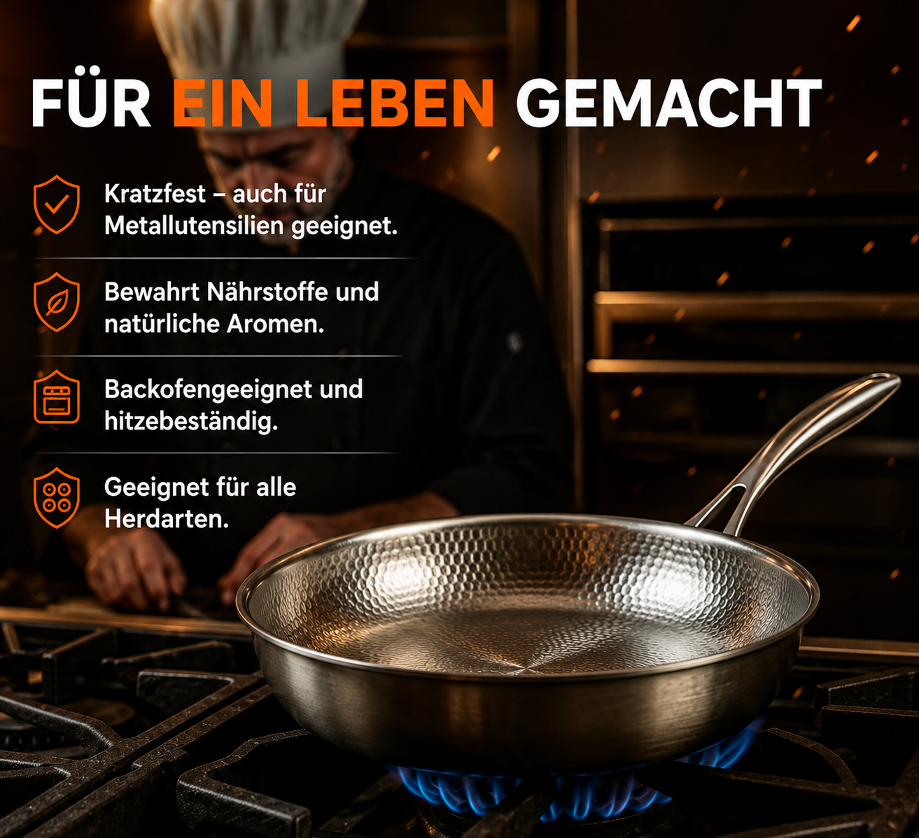 Elvion™ – Hochwertige deutsche Antihaft-Bratpfanne aus Titanlegierung