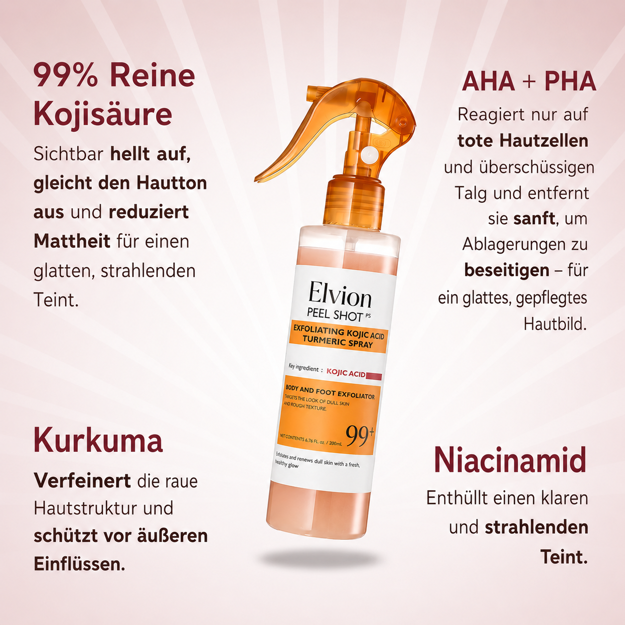 Elvion Peel Shot – Kojic + Kurkuma Body Peel Spray